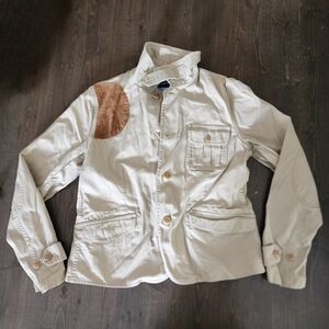 💐2/$25 Ralph Lauren Sport Beige 100% Cotton Jacket, Size 12